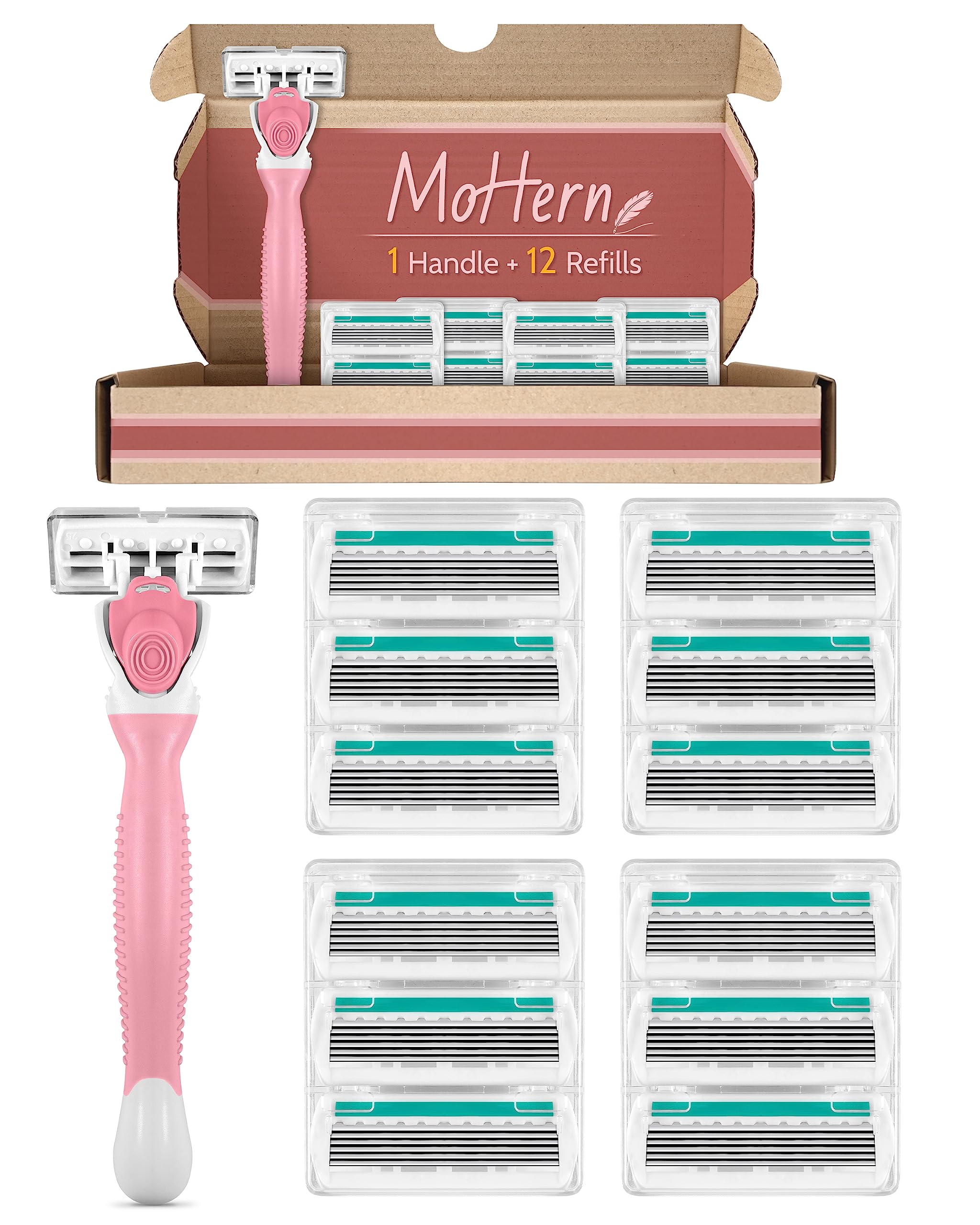 MoHern rasoirs pour femmes peau sensible avec six lames pour une epilation précise et douce