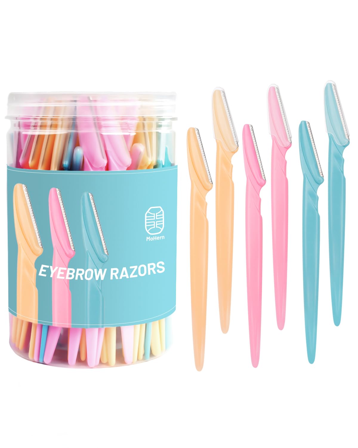 MoHern rasoir sourcils et boîte, rangement pratique et utilisation précise.