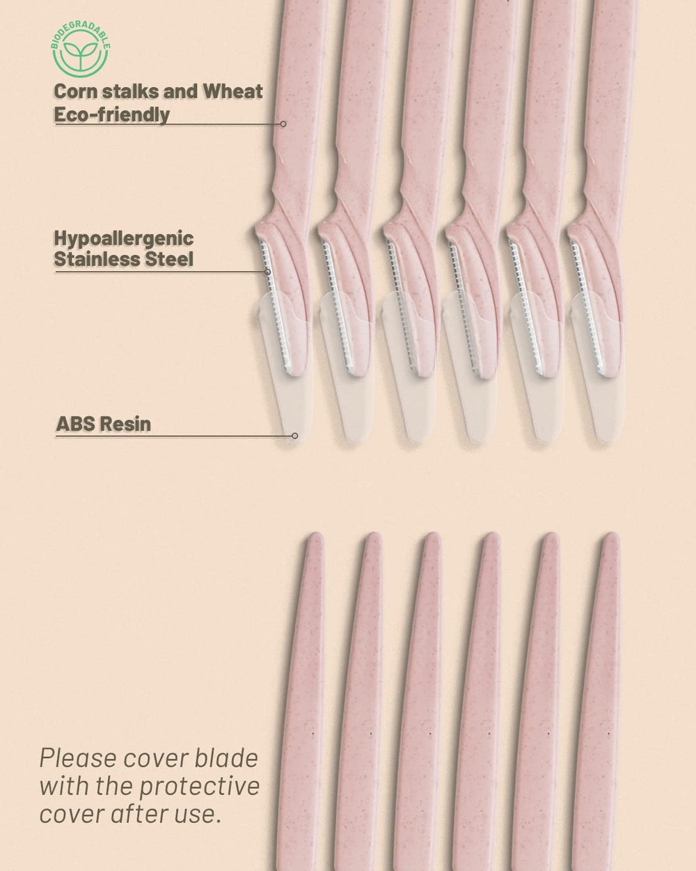 Rasoir MoHern dermaplanage rose surface à reliefs pour douceur