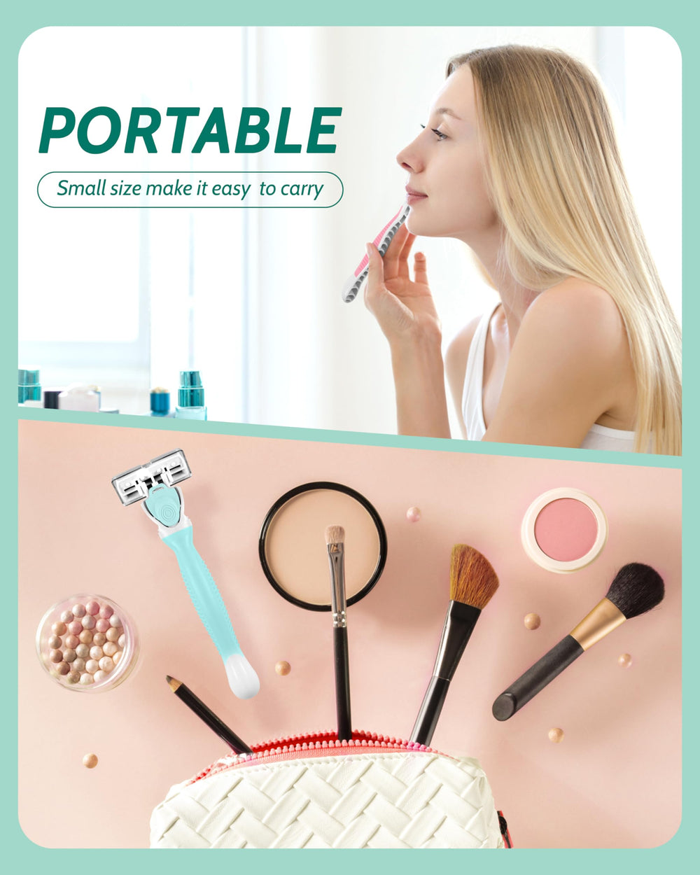 Rasoir MoHern voyage taille 5,9 pouces léger et portable