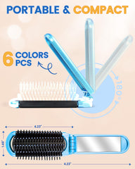 MoHern brosse pliable avec miroir violet pratique en sac et en voyage