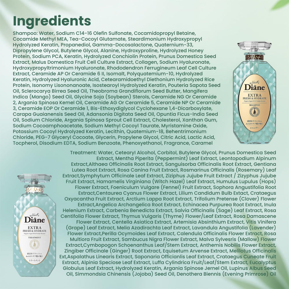 Cheveux propres, légers et brillants après l’utilisation Moist Diane.