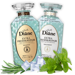 Shampoing anti-pelliculaire Moist Diane en flacon pour cuir chevelu frais et propre.