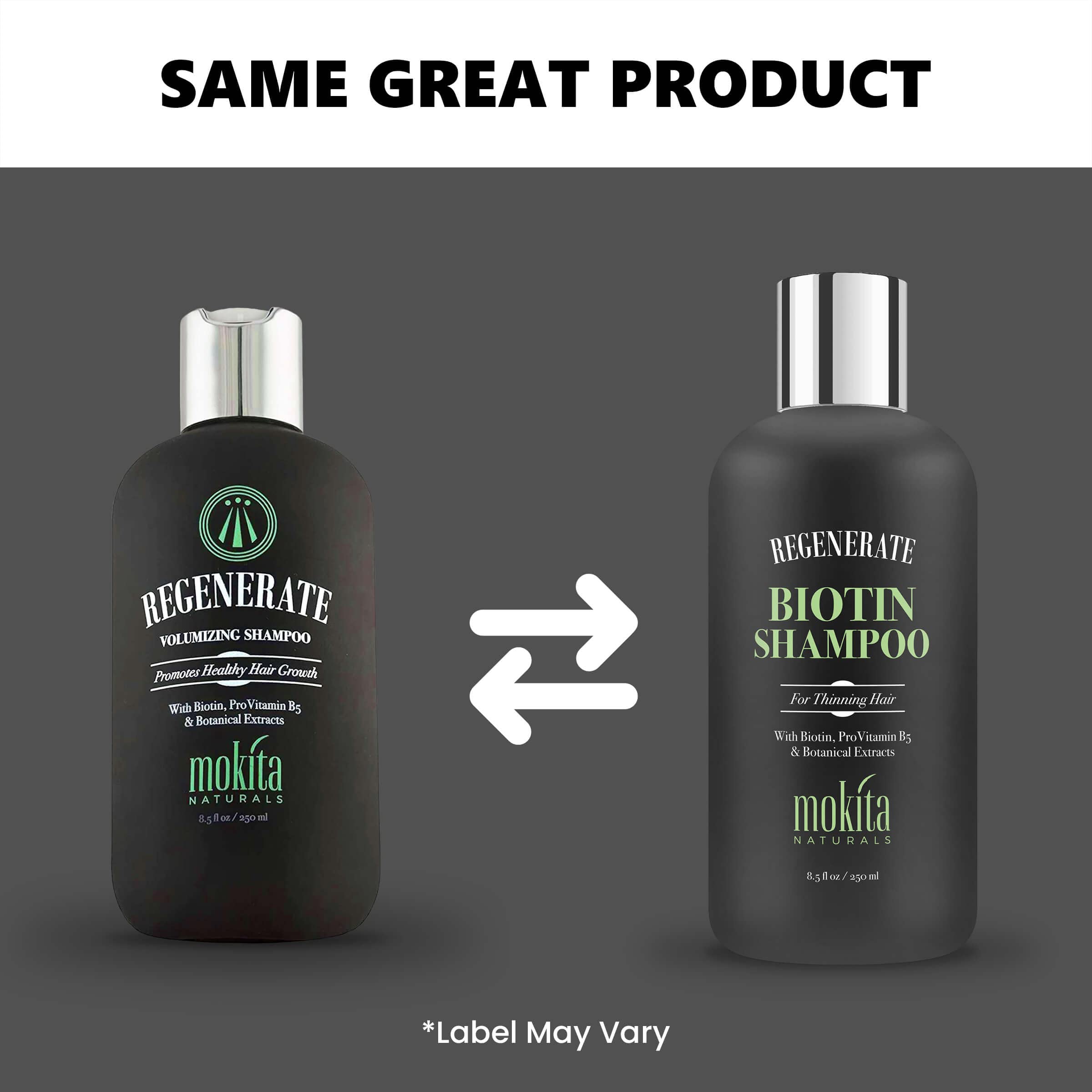 Duo biotine et shampooing Mokita Naturals, routine capillaire complète.