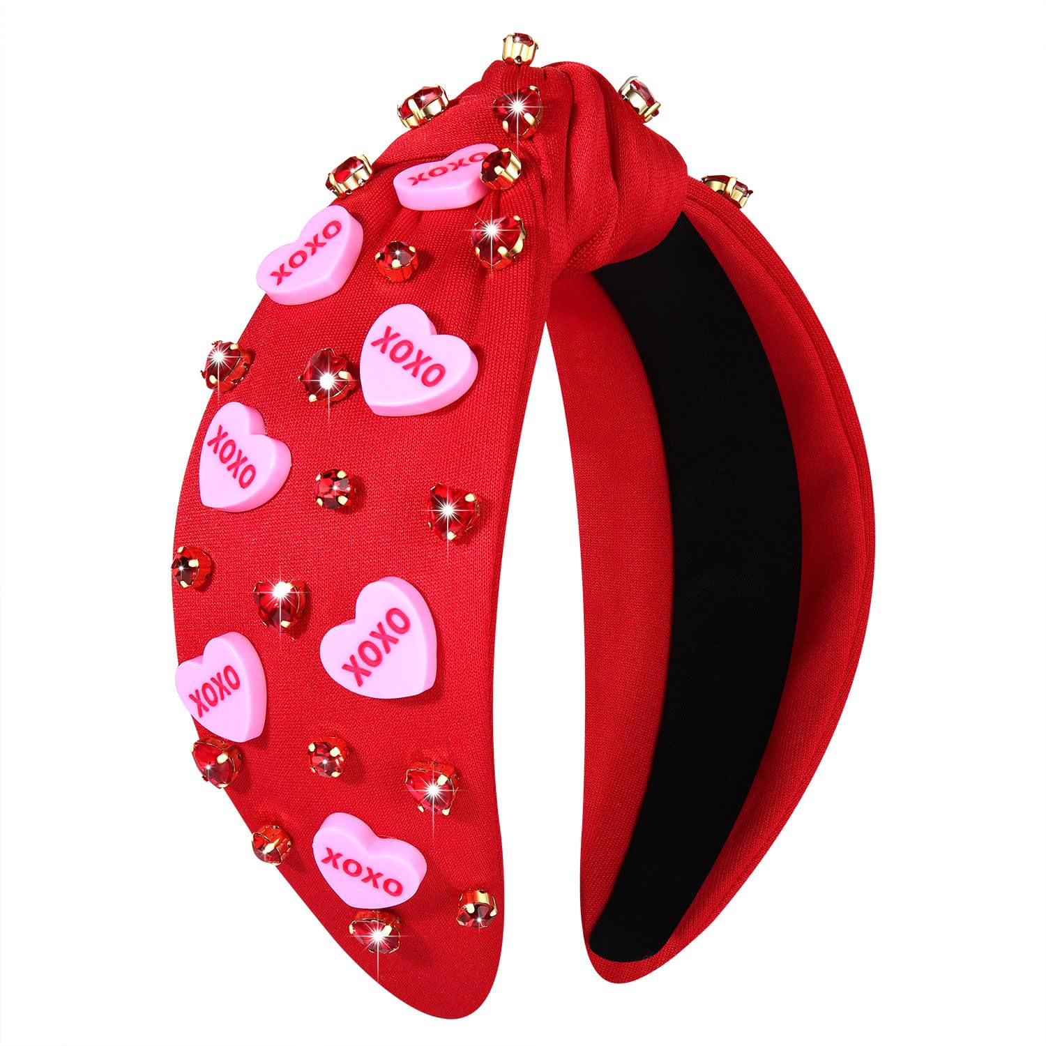 Bandeau mokkia avec cœur en perles rose, ajout romantique à n'importe quelle tenue.