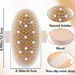 Brosse Molain pour corps avec poils naturels, exfoliation légère pour peau lisse.