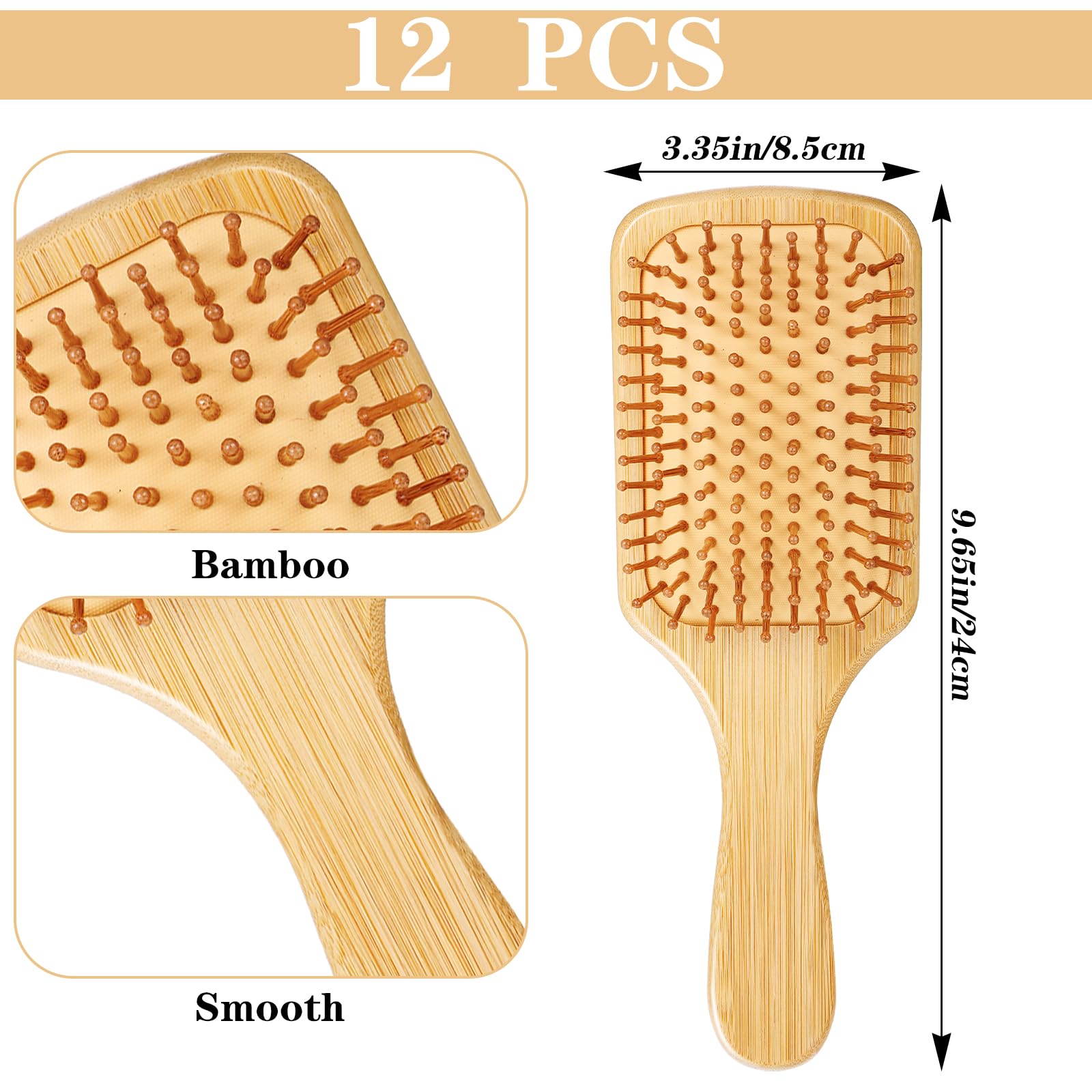 Brosse paddle en bois Molain avec poils arrondis pour cheveux sans tiraillement