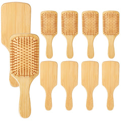 Molain ensemble de 10 brosses en bambou, prêt pour démêler en douceur.