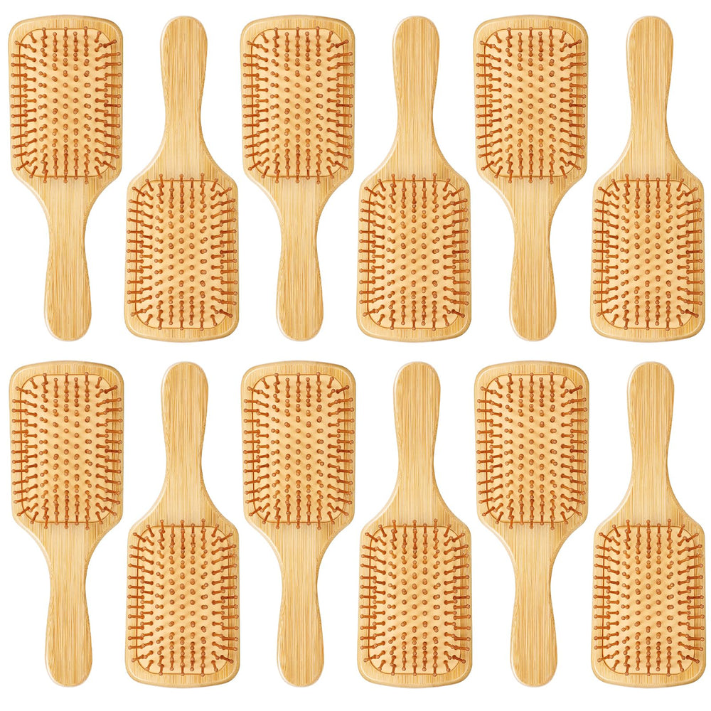 Molain ensemble de 12 brosses en bambou pour démêlage et massage doux du cuir chevelu