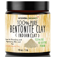 Molivera Organics argile bentonite pure pour une purification naturelle de la peau.