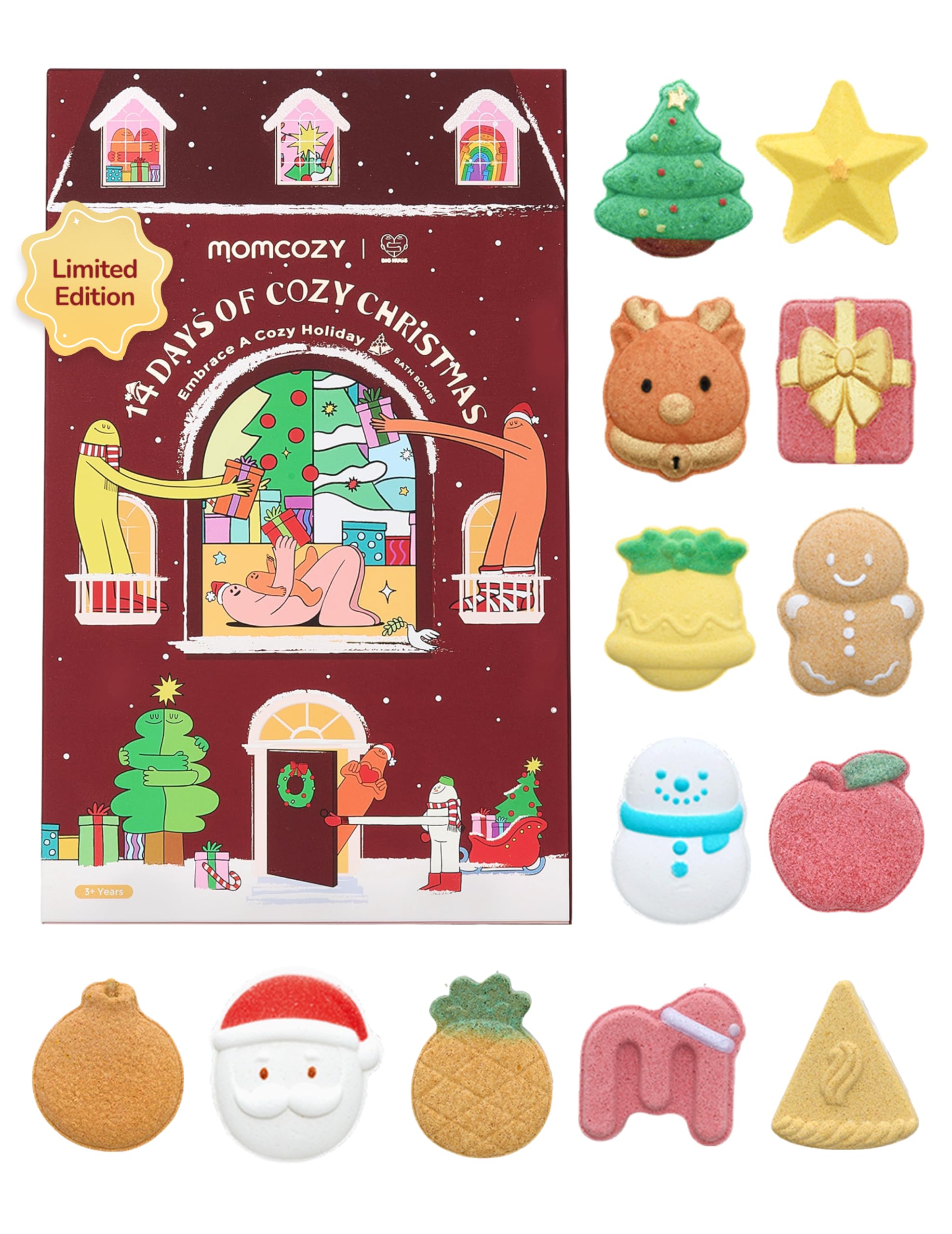 Momcozy Big HUGS bombe-bain avent calendrier 3D fruits, surprenante pour les enfants