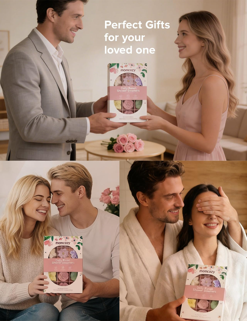 Momcozy coffret-douche : emballage élégant, cadeau bien-être.