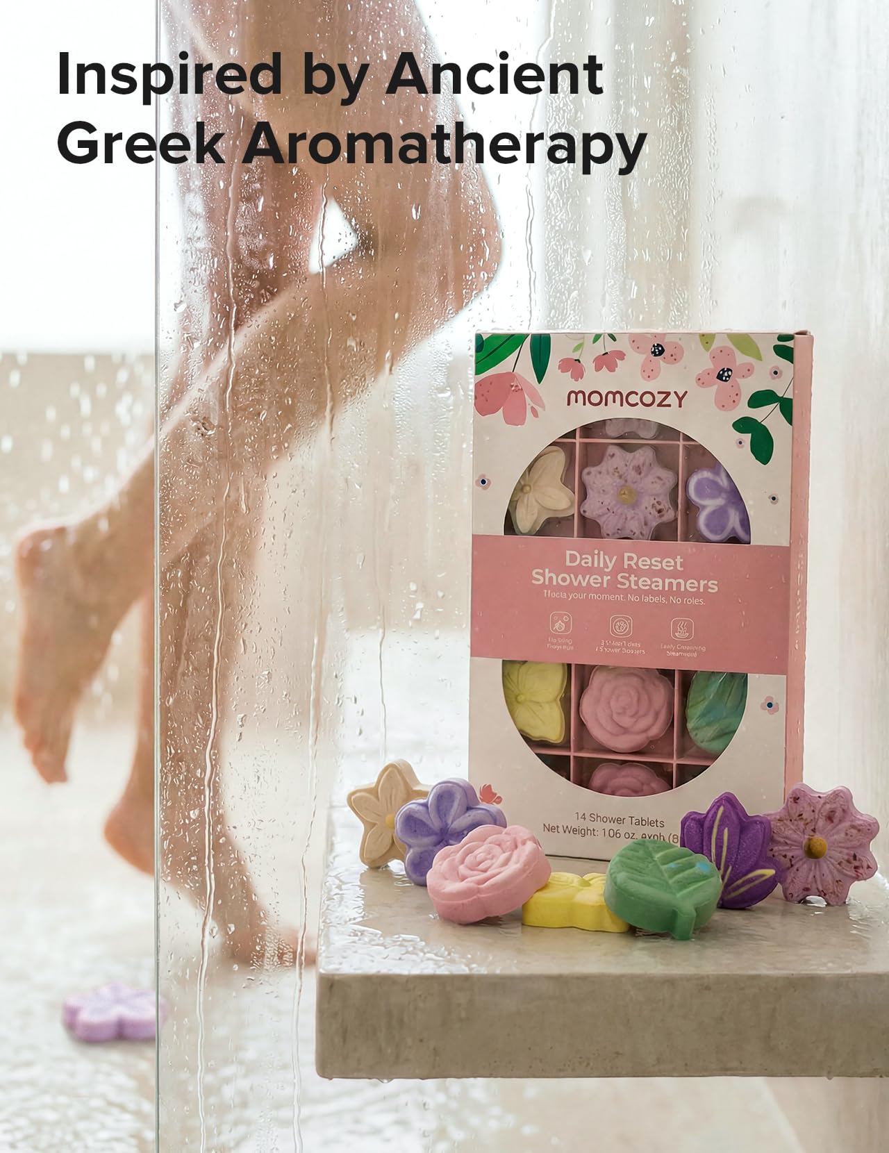 Momcozy-douche-ambiance-moment : transforme chaque douche en spa à domicile.