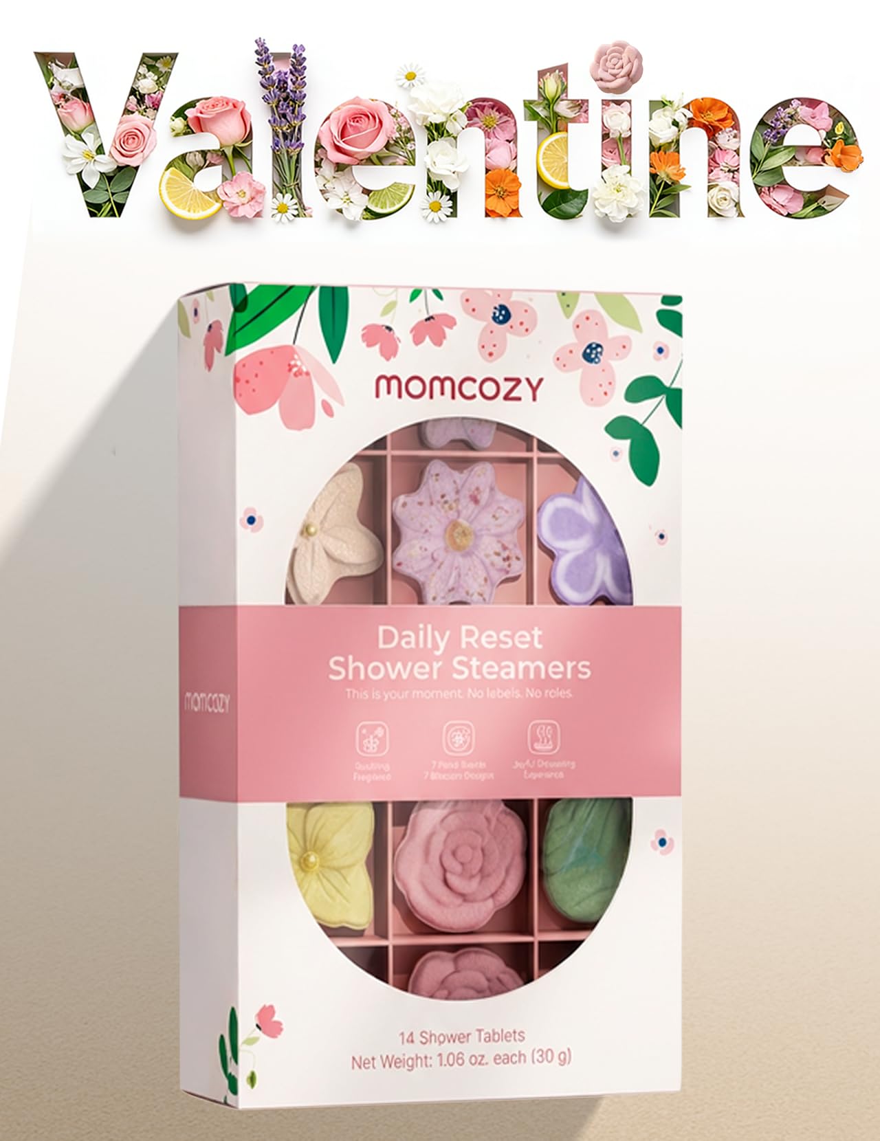 Momcozy pastilles-douche-diamant : notes lumineuses qui éveillent le rituel quotidien.