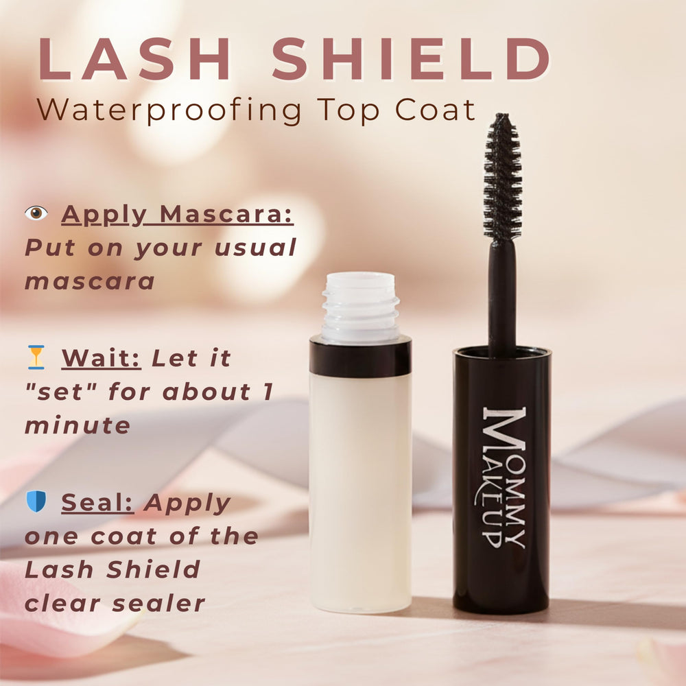 Mommy Makeup brow sealant protects brow color from fading during the day