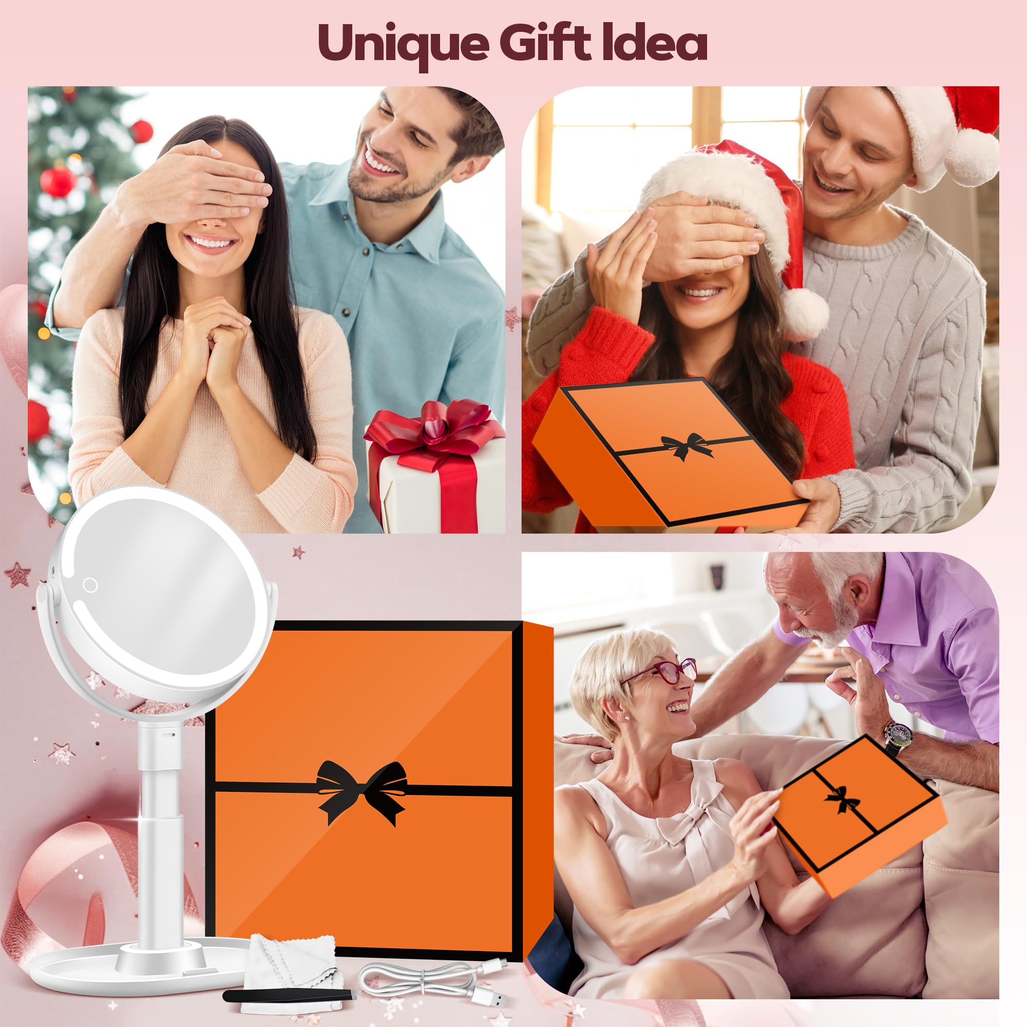 MOMOKUBA Miroir livré avec câble et pinces pour un cadeau réfléchi