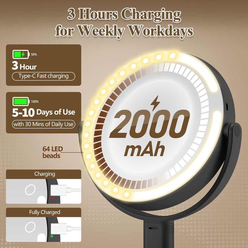 MOMOKUBA miroir rechargeable offre 5 à 8 heures d’utilisation.