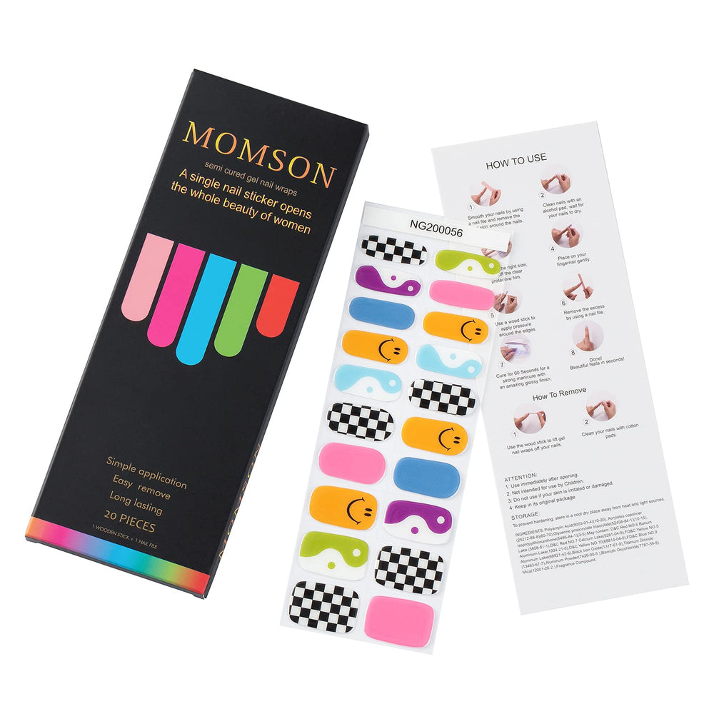 Finition gel MOMSON brillante, aspect salon à domicile.