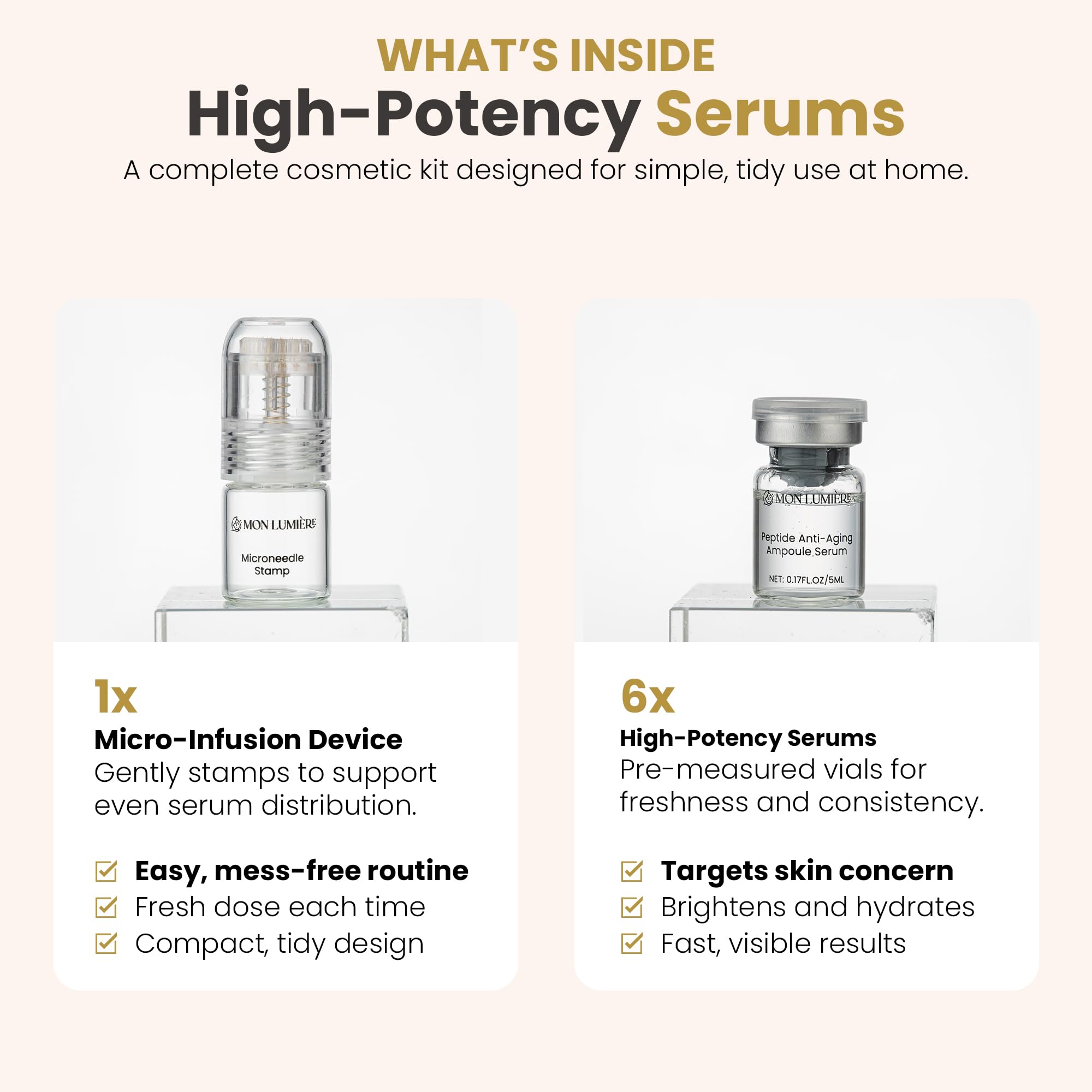 Mon Lumière sérum-pdrn-peptides-dose-2 : formulation de prestige pour revitalisation légère.