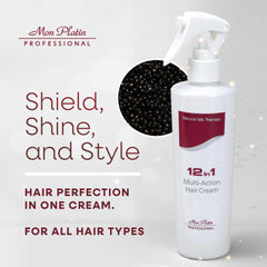 Spray soin 12-en-1 Mon Platin Professional pour cheveux secs et abîmés.