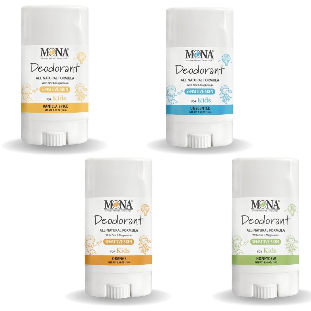 MONA déodorant enfants pack 4 senteurs format mini – fraîcheur durable