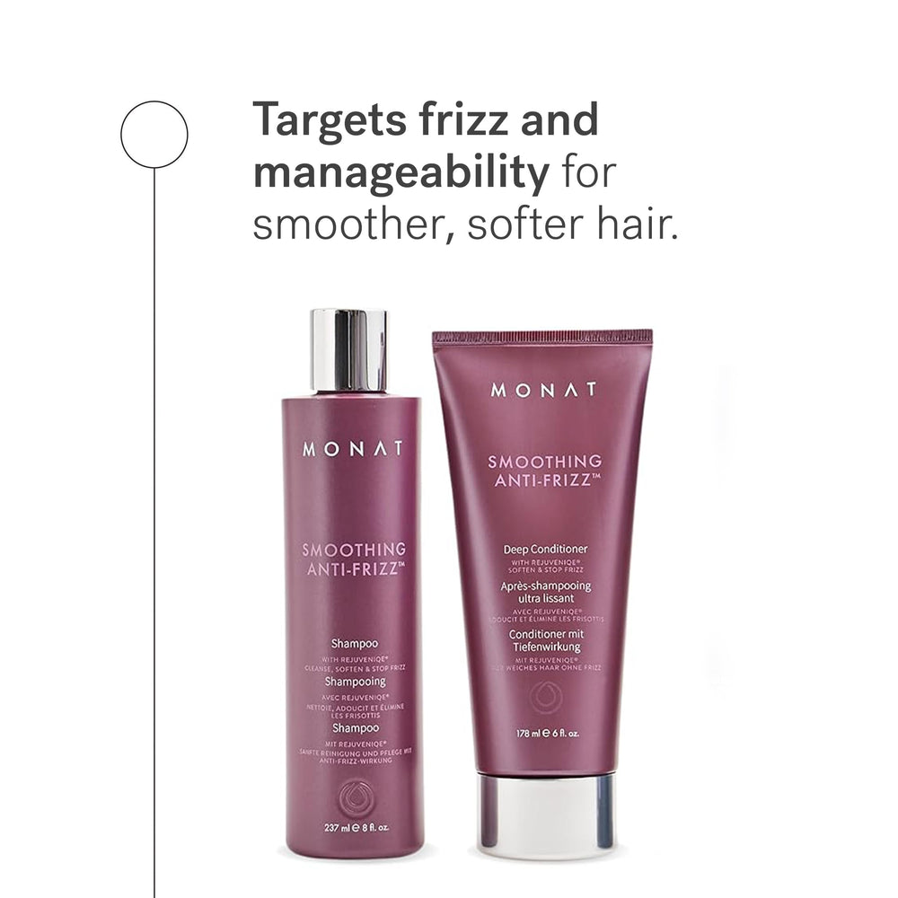 MONAT Apres-shampooing lissant anti-frisottis: hydratation légère et cheveux plus faciles à dompter.