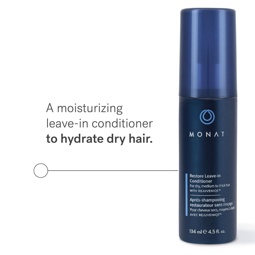 MONAT Balance Restore s’applique sans rinçage sur les longueurs et les pointes.