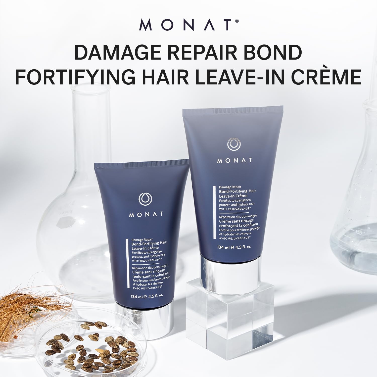 MONAT Damage Repair – cheveux brillants et revitalisés après application.