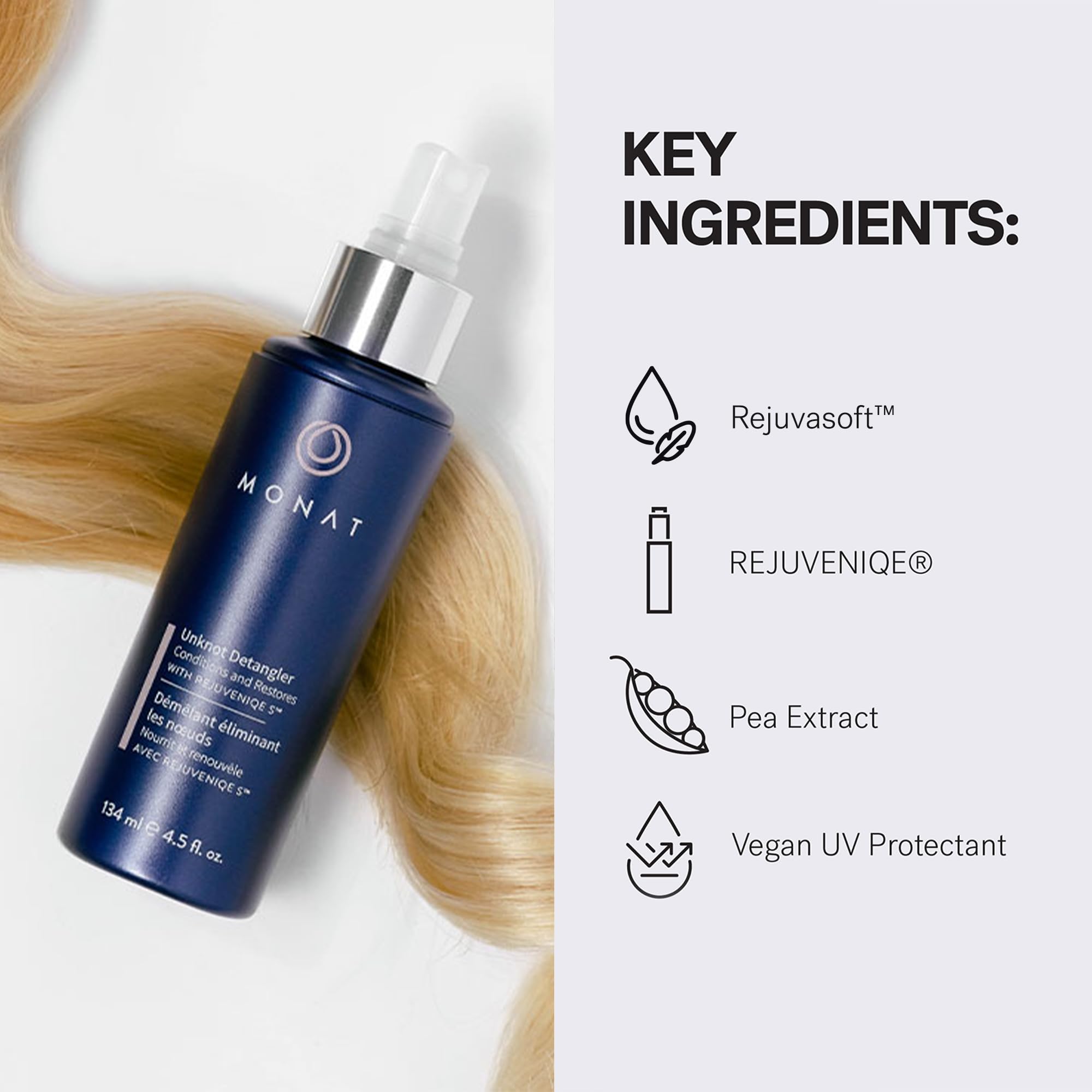 MONAT démêlant protège les cheveux colorés tout en douceur.