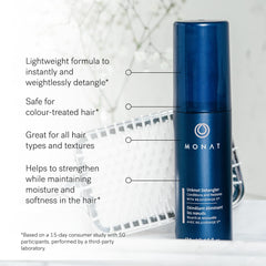 MONAT démêlant contrôle le frizz et apporte une brillance naturelle et douce.