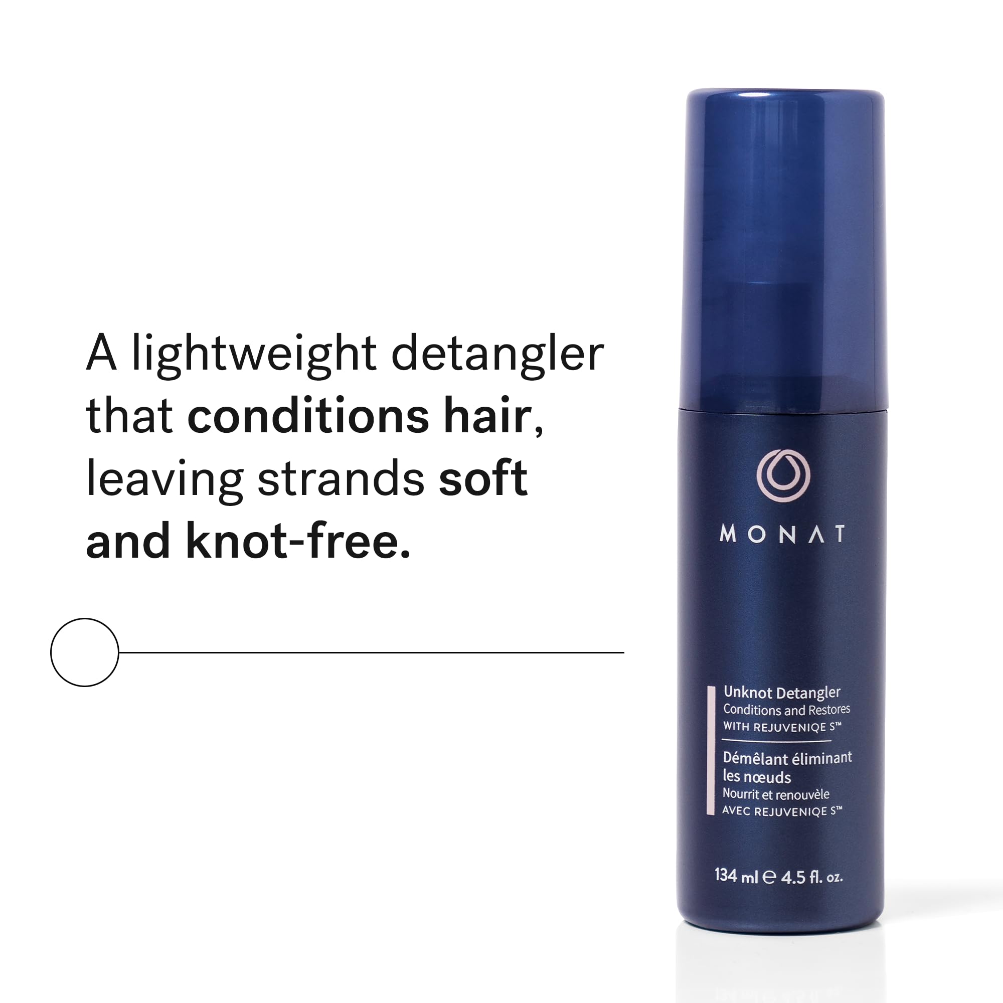 MONAT démêlant offre un démêlage instantané pour cheveux lisses.