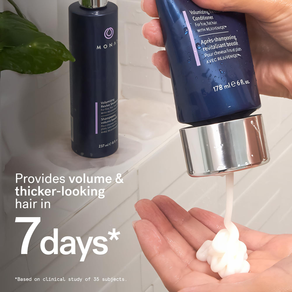 MONAT Extrait REJUVENIQE, illustration des ingrédients nourrissants pour les cheveux.