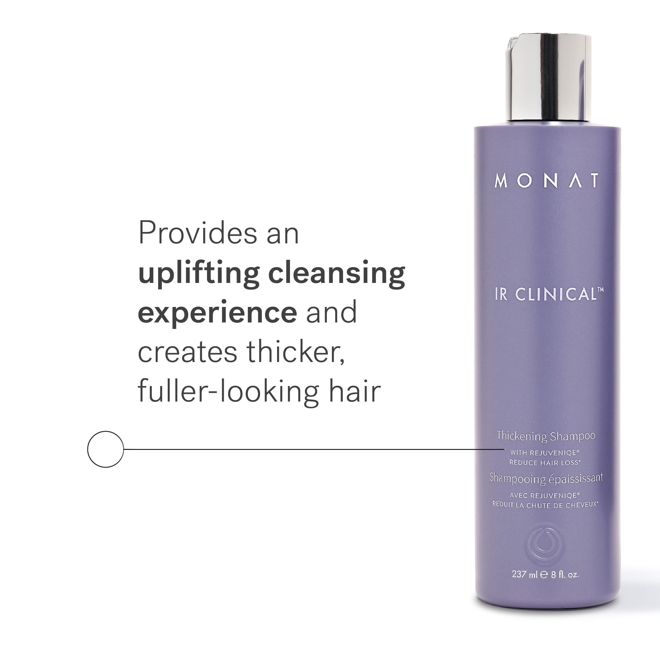 MONAT IR Clinique Shampoing - texture mousseuse, douceur nettoyante et volume potentiel