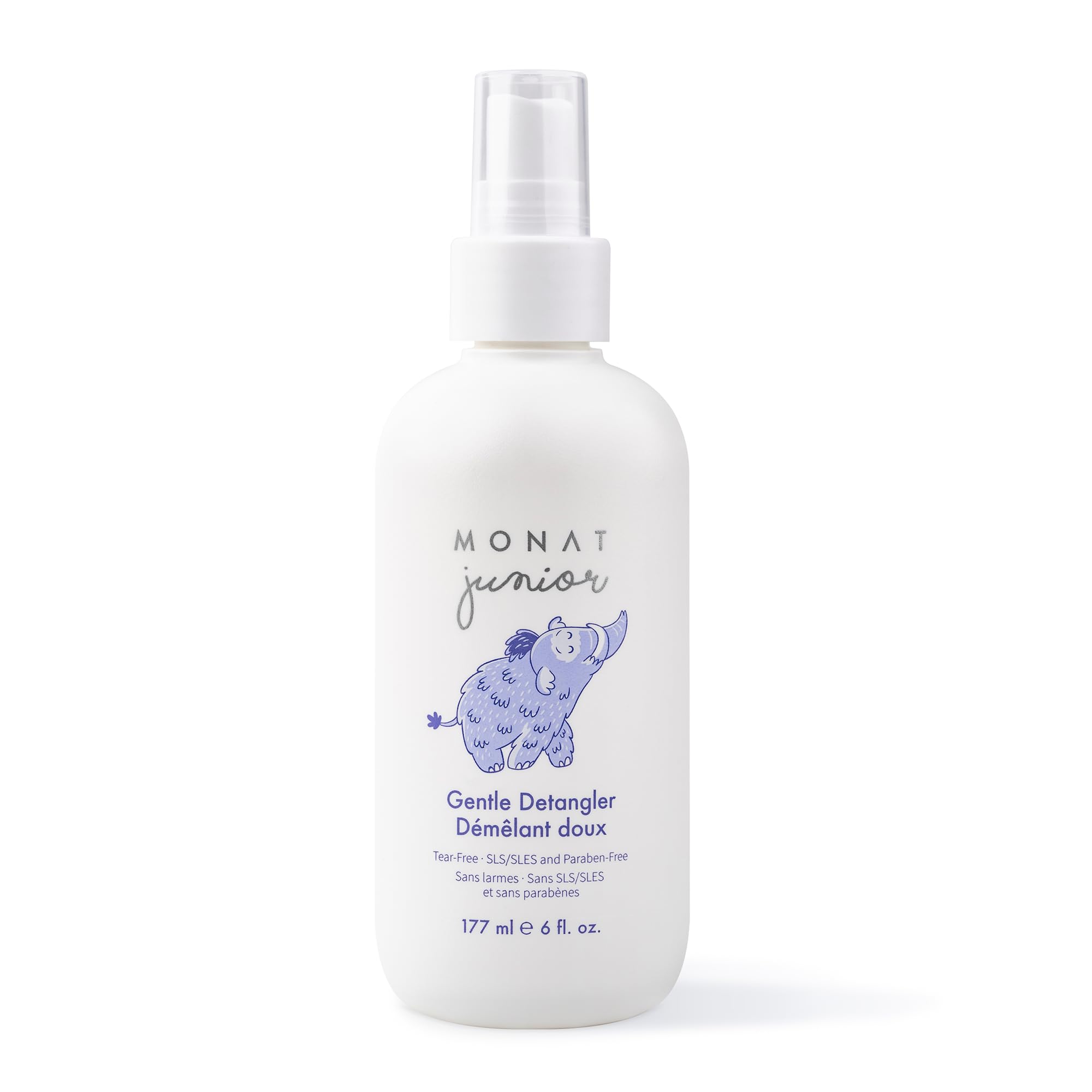 MONAT Junior démêlant—aperçu de la bouteille pour démêler en douceur.