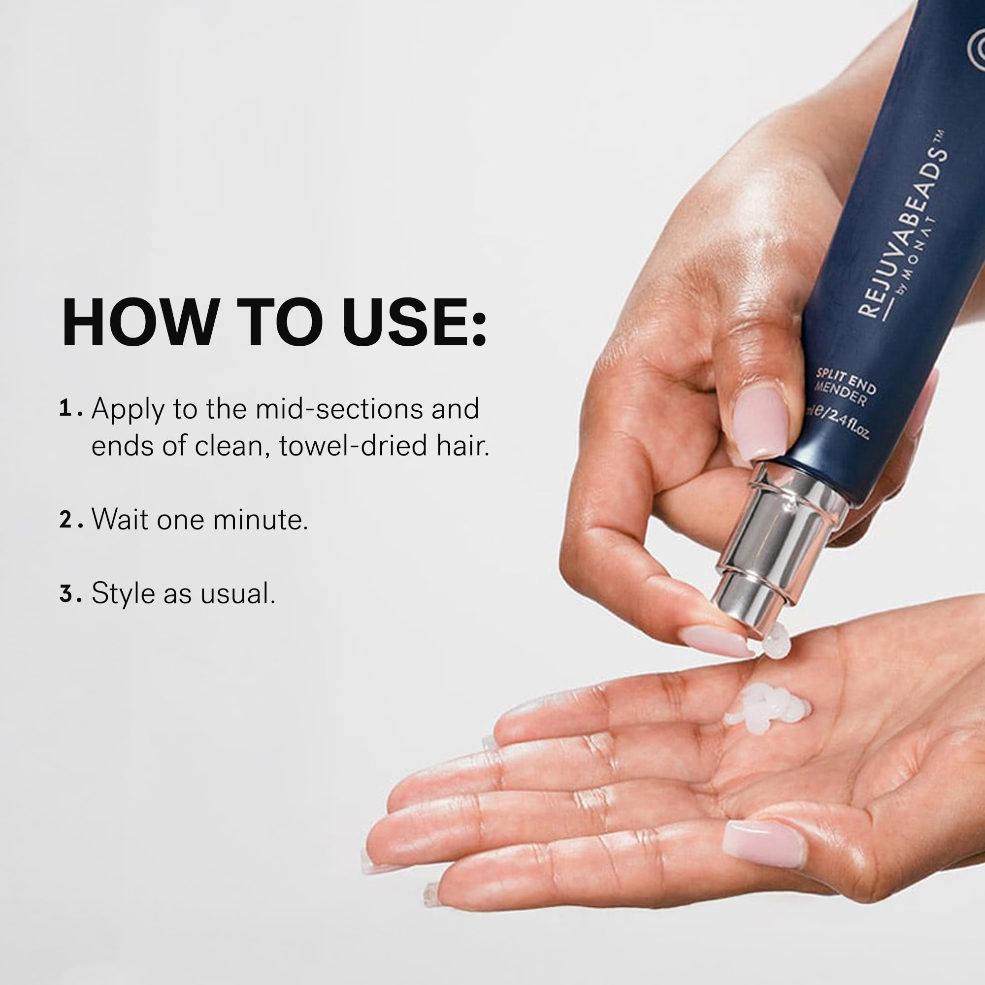 MONAT Rejuvabeads : emballage pratique de 70 ml.