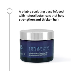 MONAT Restyle Taffy — chaleur des paumes utilisée pour activer le produit et sculpter les cheveux.