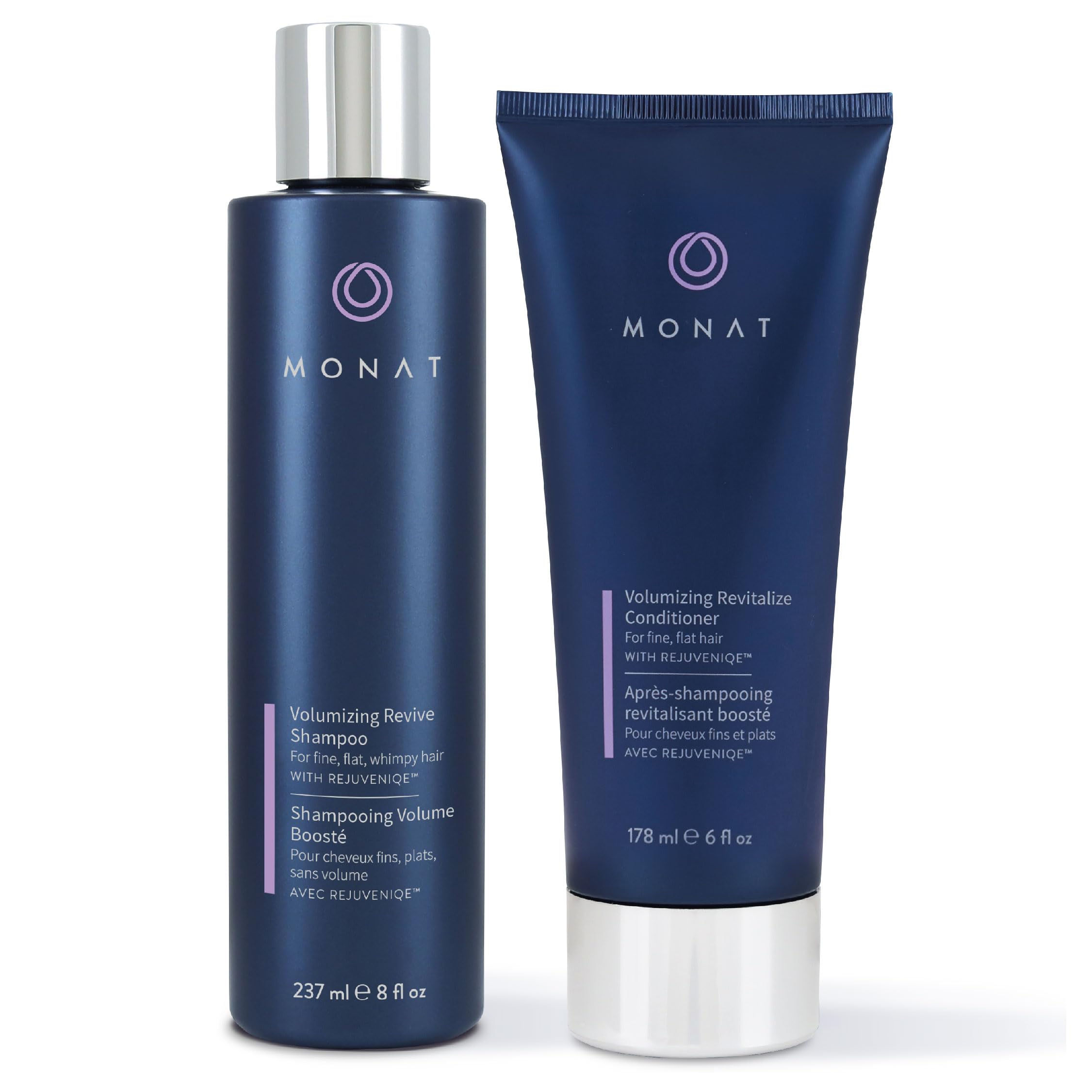 MONAT Shampoing volumisant en bouteille, offre un lift léger pour cheveux fins.
