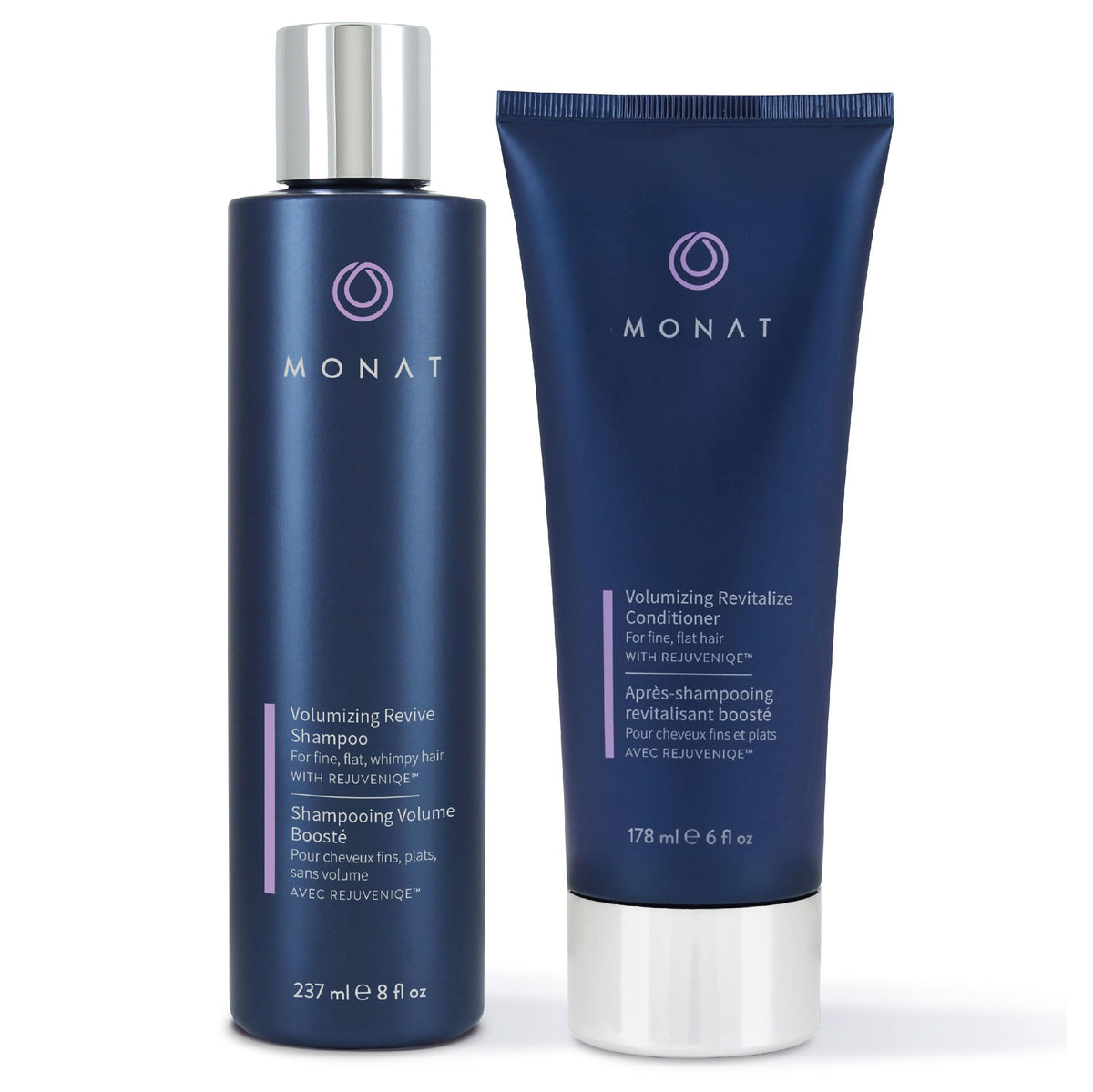 MONAT Shampoing volumisant en bouteille, offre un lift léger pour cheveux fins.