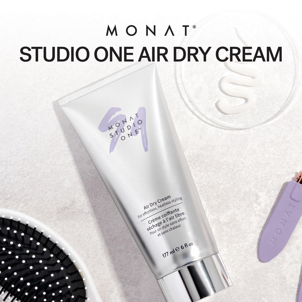 MONAT Studio One Air Dry Cream – application facile sur cheveux pour un mouvement fluide.