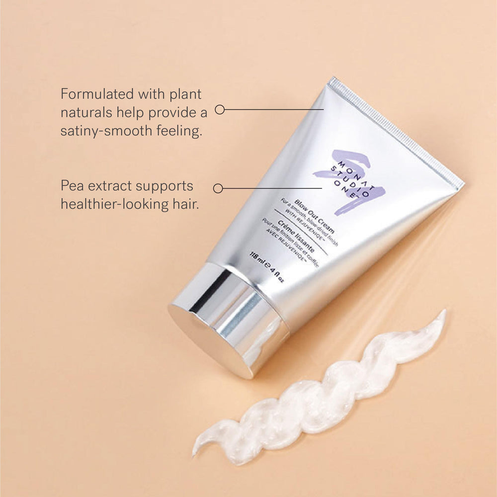 MONAT Studio One Blow Out Cream application facile sur cheveux propres.