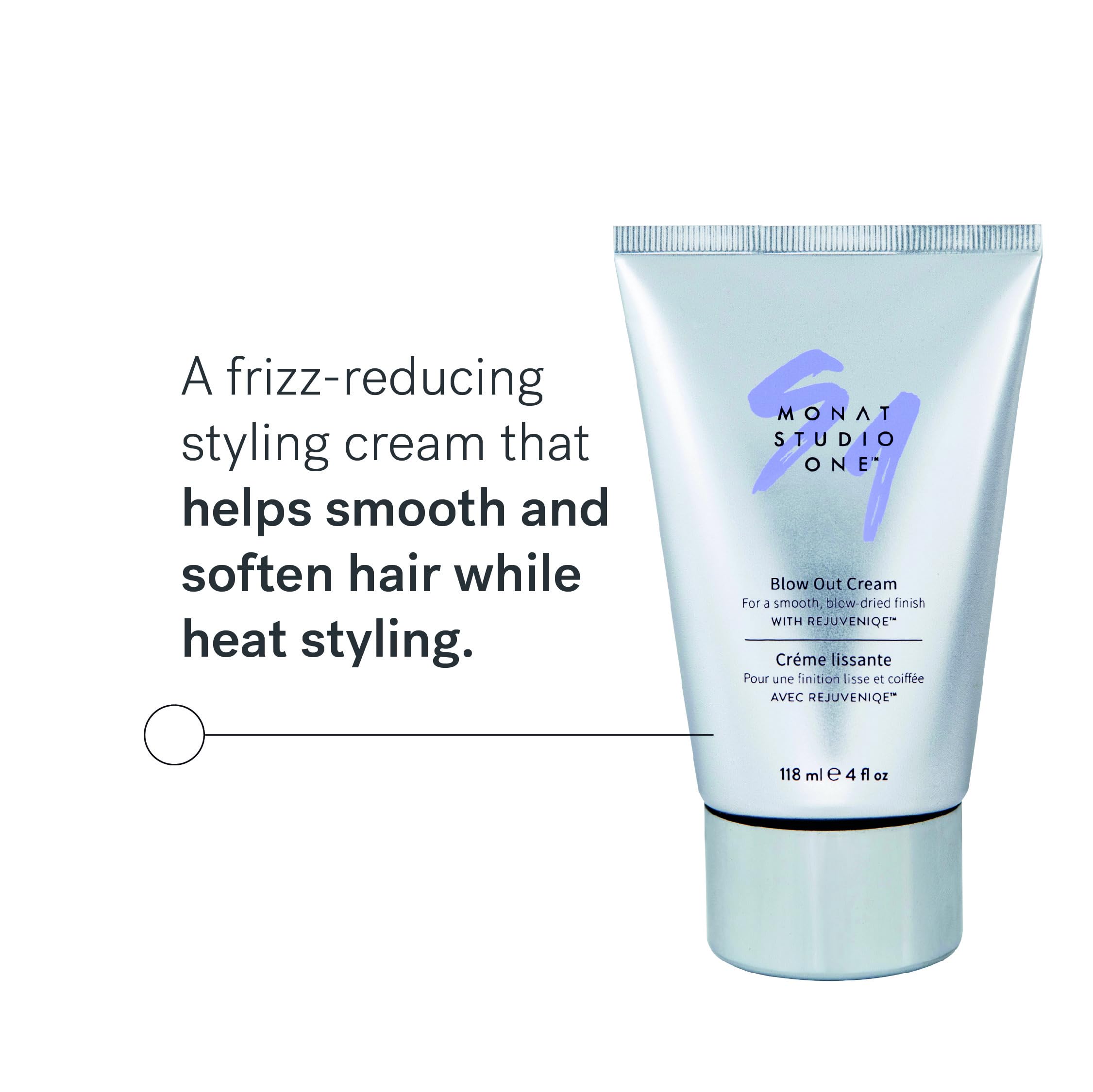 MONAT Studio One Blow Out Cream texture satinée pour cheveux soyeux.