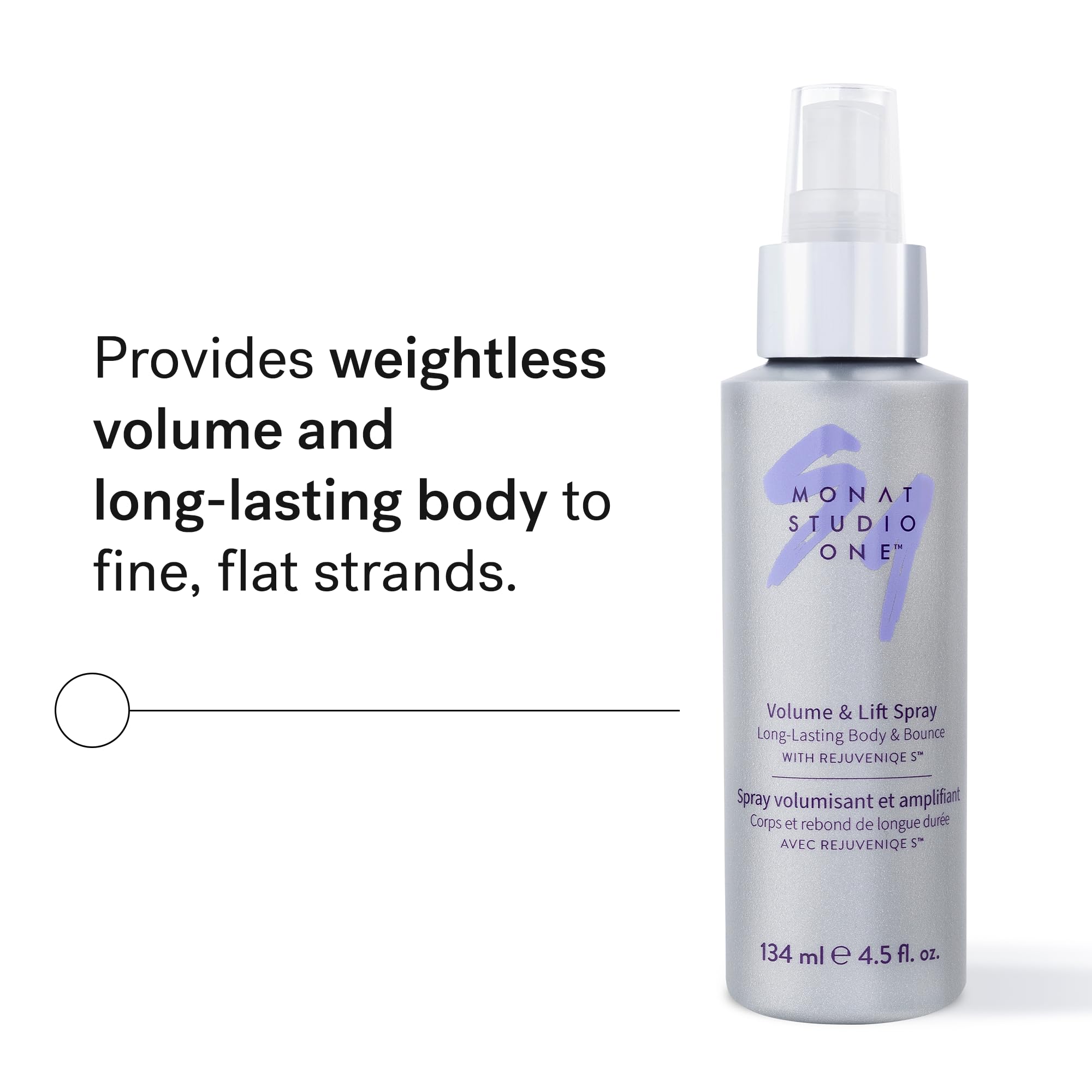 MONAT Studio One Cheveux Fin Volume — démonstration d’un volume accru sur cheveux fins
