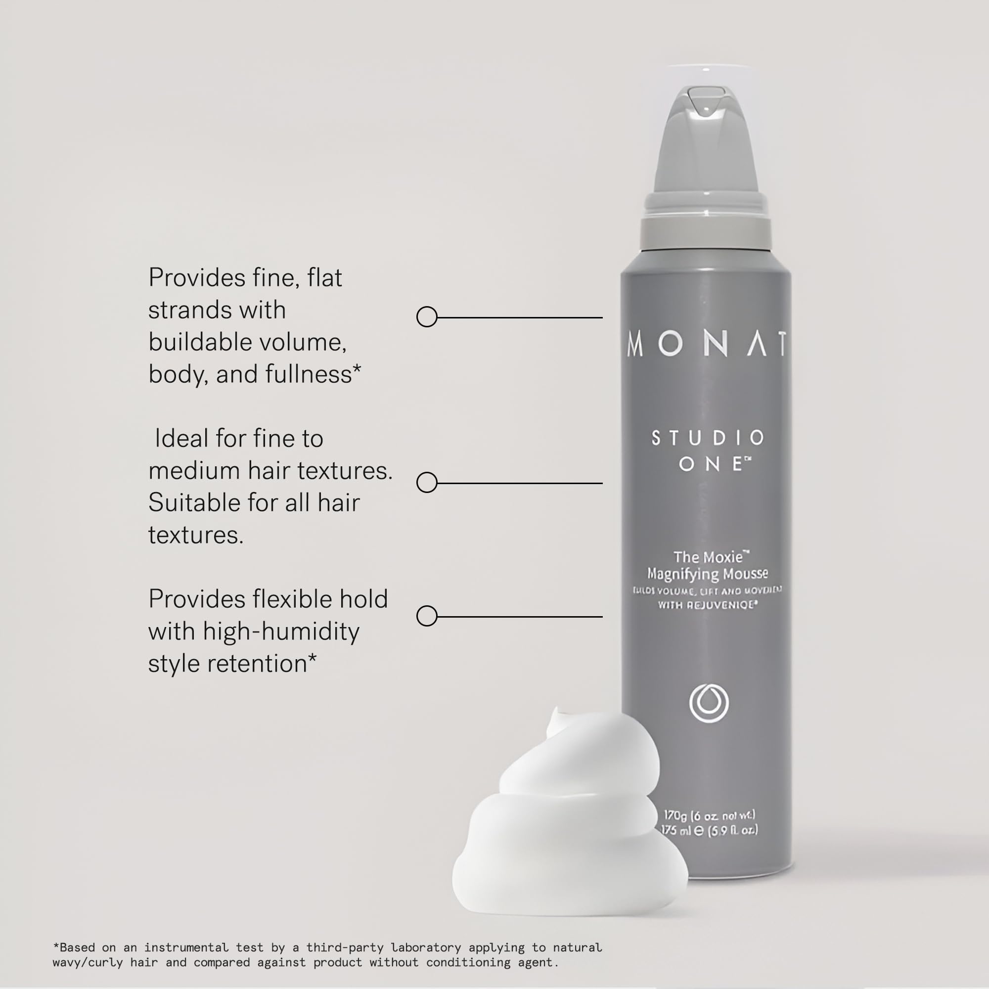 MONAT Studio One La Moxie Mousse formule légère qui n'alourdit pas