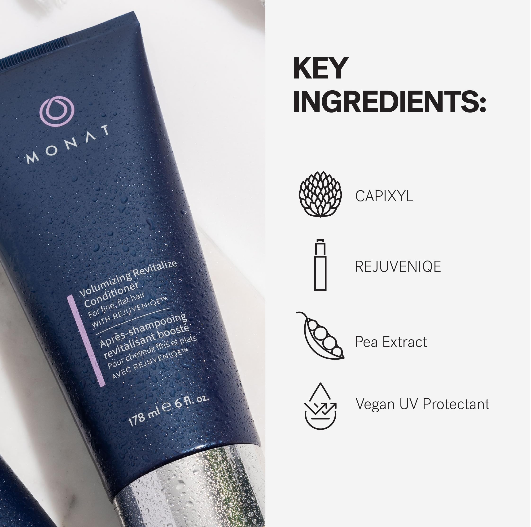MONAT Volume Revitalize : emballage végan, sans sulfates ni parabènes