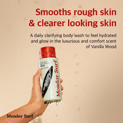 Texture mousseuse et fluide du gel douche vitamine pour une agréable sensation.
