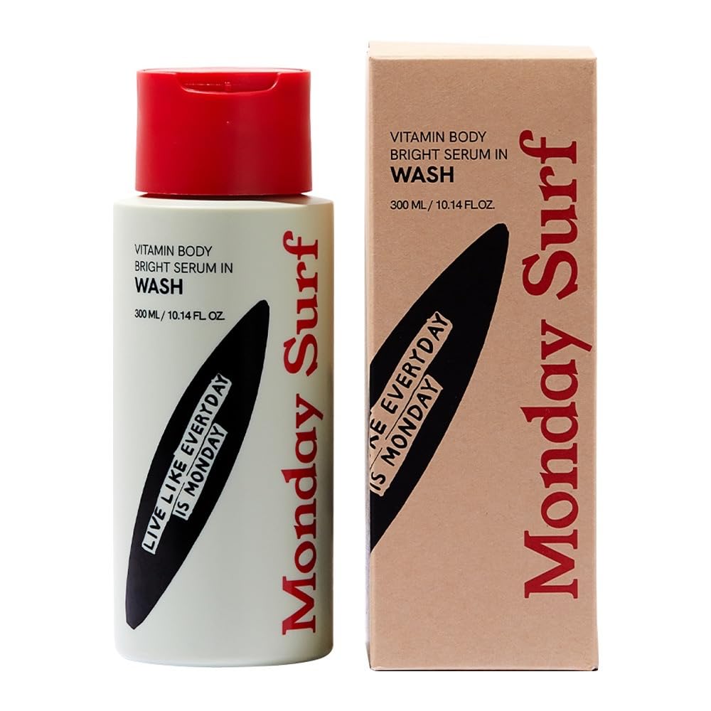 Gel douche vitamine Monday Surf – flacon Vanille Boisée, parfum durable et douceur.