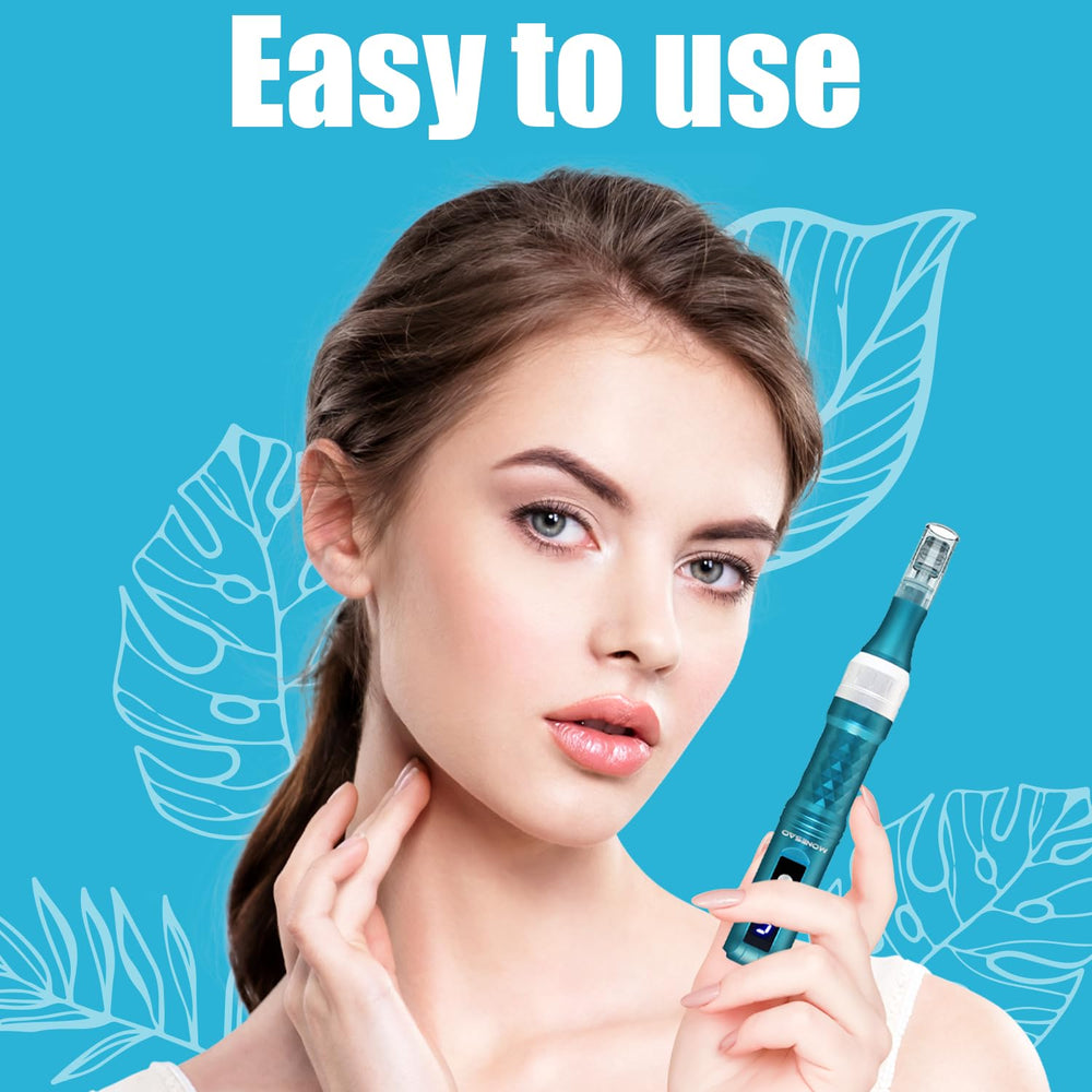 MONESAO Derma Roller pour barbe, compact et facile à transporter.