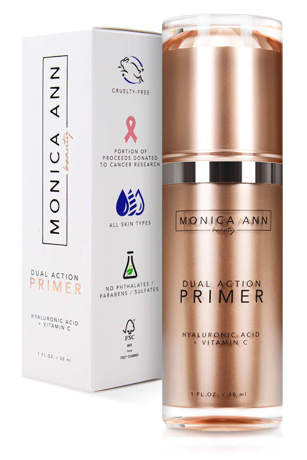 Monica Ann Beauty Prébase visage action double pour peau lisse prête au maquillage