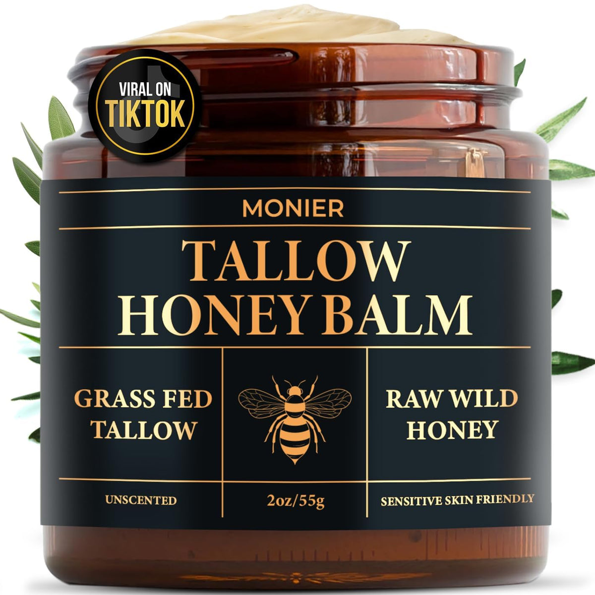 Monier Baume Tallow Miel pour le visage, texture onctueuse et nourrissante.