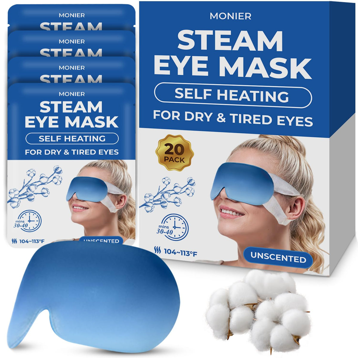 MONIER masque oculaire à vapeur dans son emballage prêt à l'emploi.
